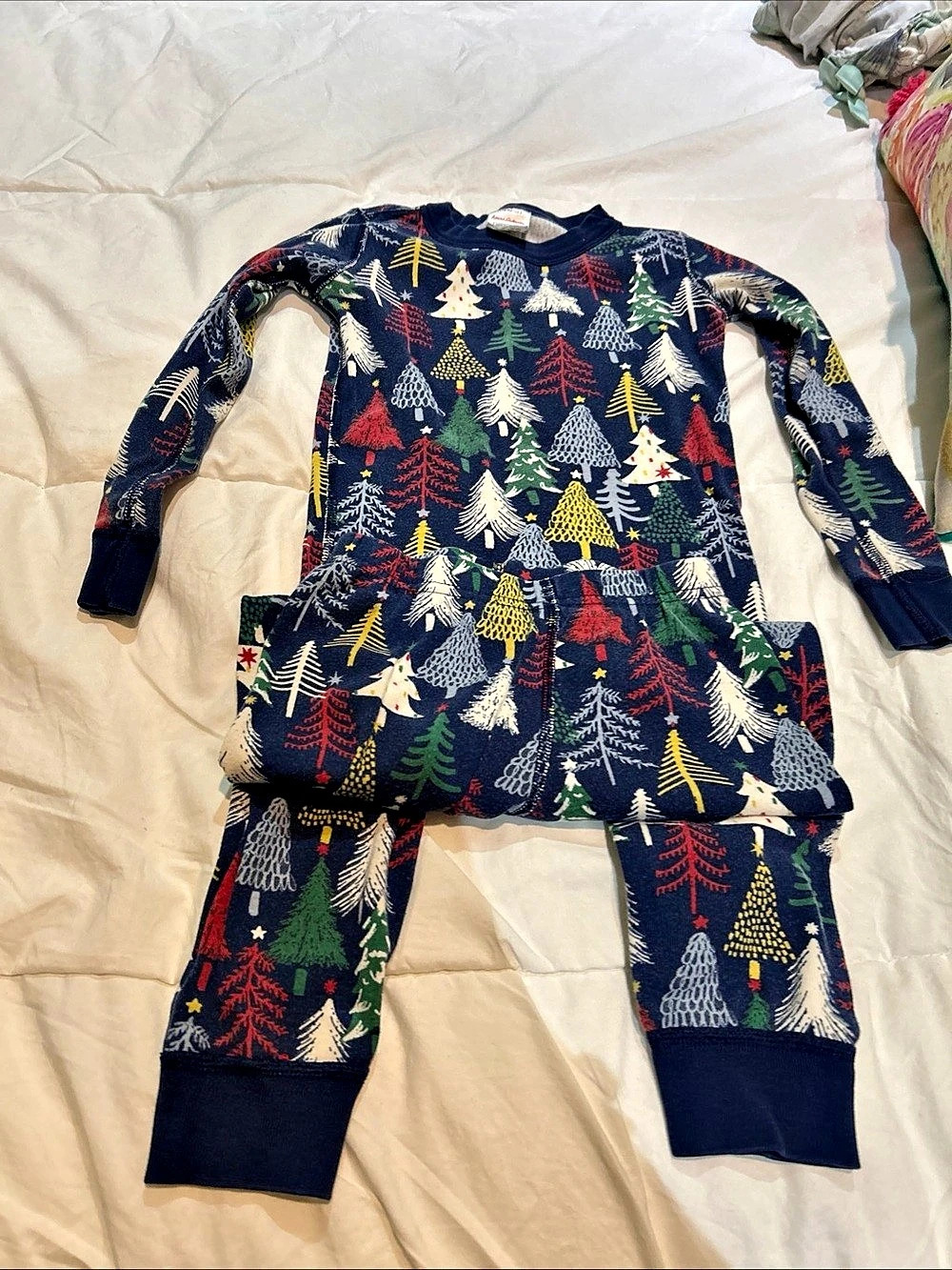 Hanna Andersson Holiday HannaJams Long John Pajama Set in Get the Tree kids sz 5